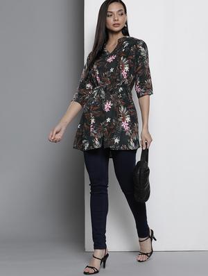 mandarin neck tropical tunic - 17999589 - Standard Image - 3