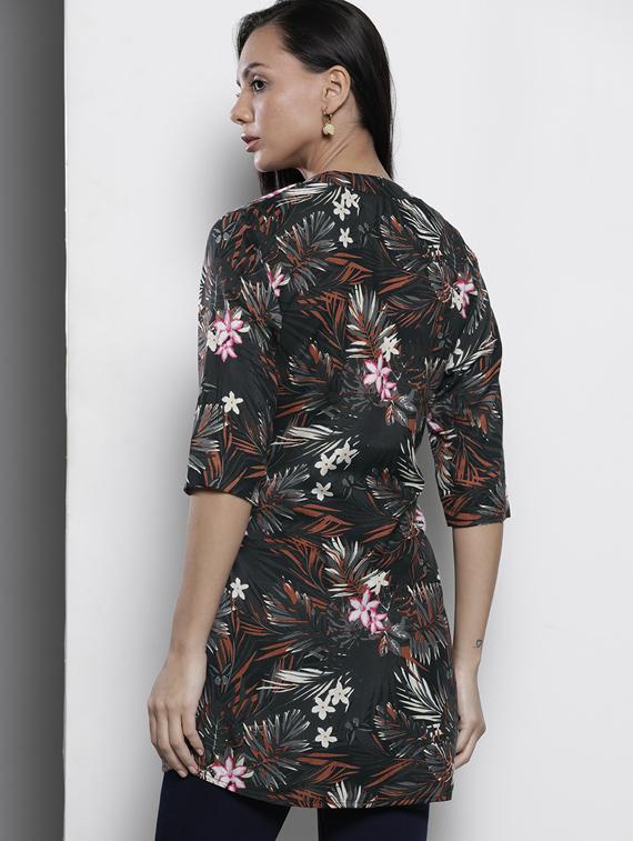 mandarin neck tropical tunic - 17999589 - Zoom Image - 2