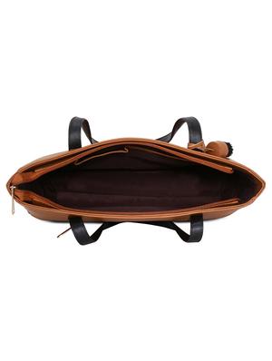 tan leatherette (pu) regular tote bag - 17999725 - Standard Image - 3