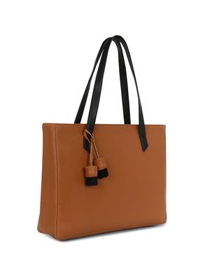 tan leatherette (pu) regular tote bag - 17999725 - Standard Image - 4