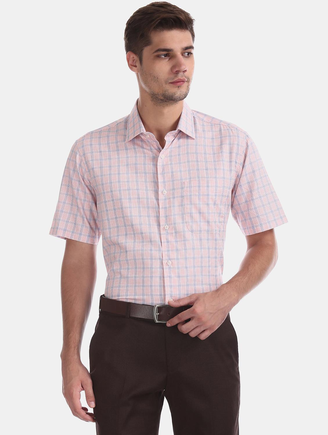 pink checkered formal shirt - 17999982 - Zoom Image - 1