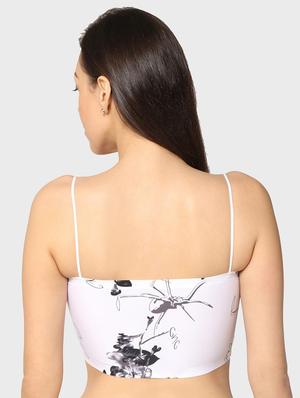 white printed bralette bra - 18000282 - Standard Image - 3