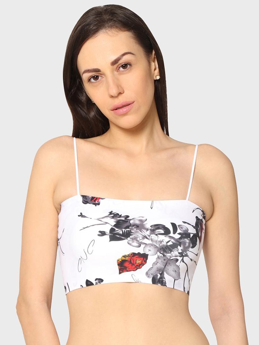 white printed bralette bra - 18000282 - Zoom Image - 1