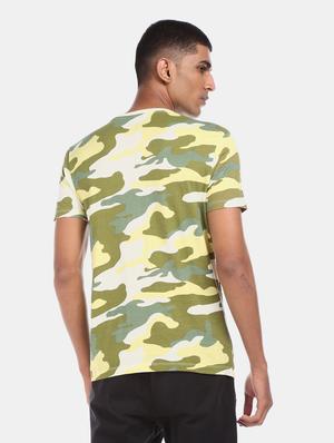 olive green printed t-shirt - 18001028 - Standard Image - 2