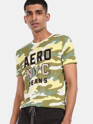 olive green printed t-shirt - 18001028 - Standard Image - 4