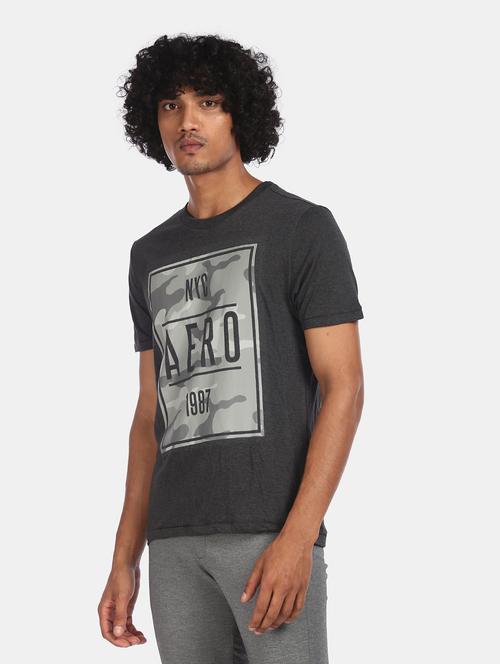 grey front print t-shirt - 18001759 - Standard Image - 1
