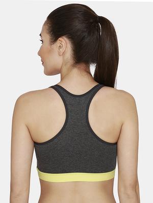 racer back solid sports bra - 18002723 - Standard Image - 3