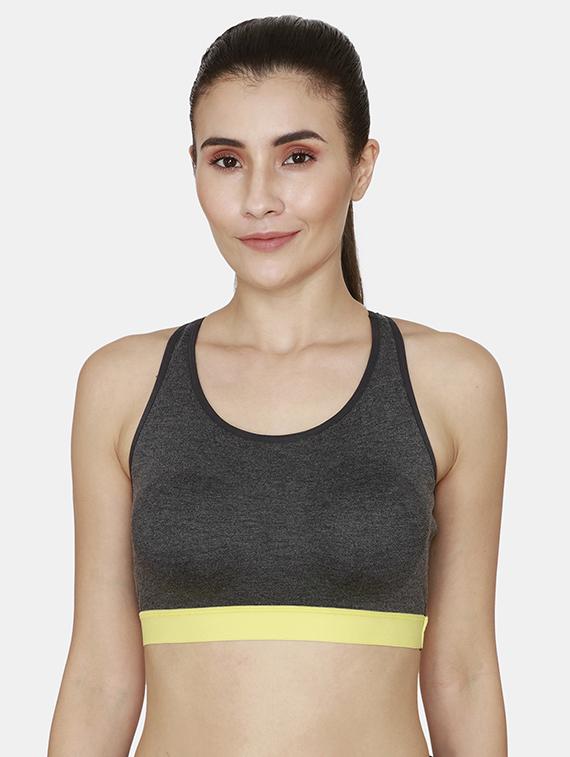 racer back solid sports bra - 18002723 - Zoom Image - 1