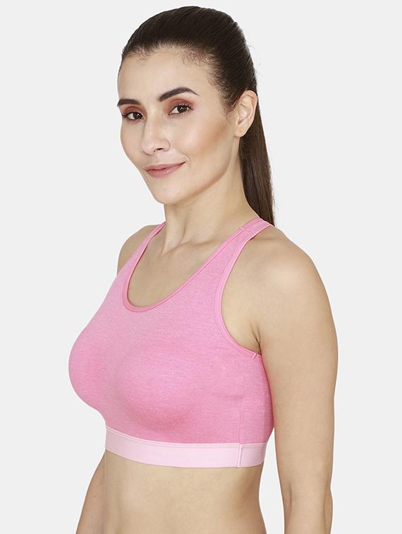 racer back solid sports bra - 18002724 - Zoom Image - 2