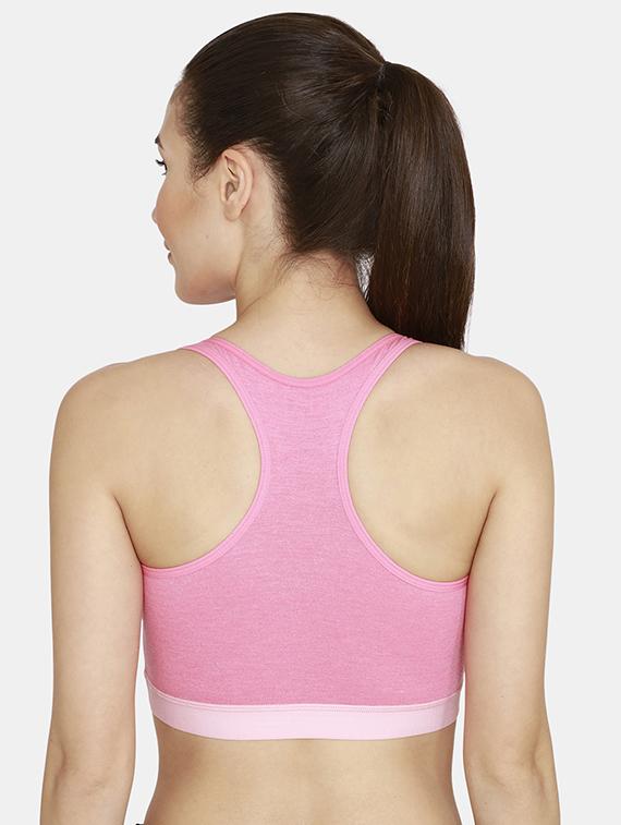racer back solid sports bra - 18002724 - Zoom Image - 3