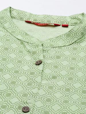 printed straight kurta - 18002825 - Standard Image - 5