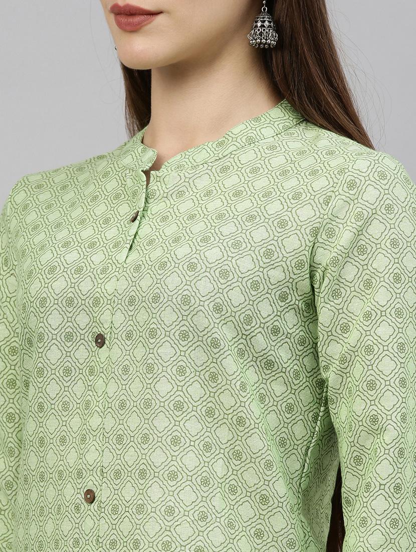 printed straight kurta - 18002825 - Zoom Image - 4