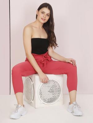 tie front solid trouser - 18003548 - Standard Image - 4