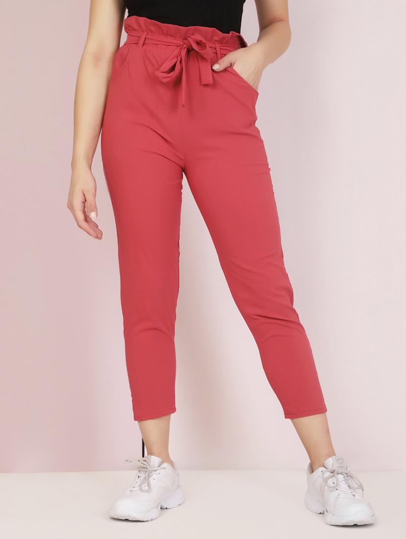 tie front solid trouser - 18003548 - Zoom Image - 1