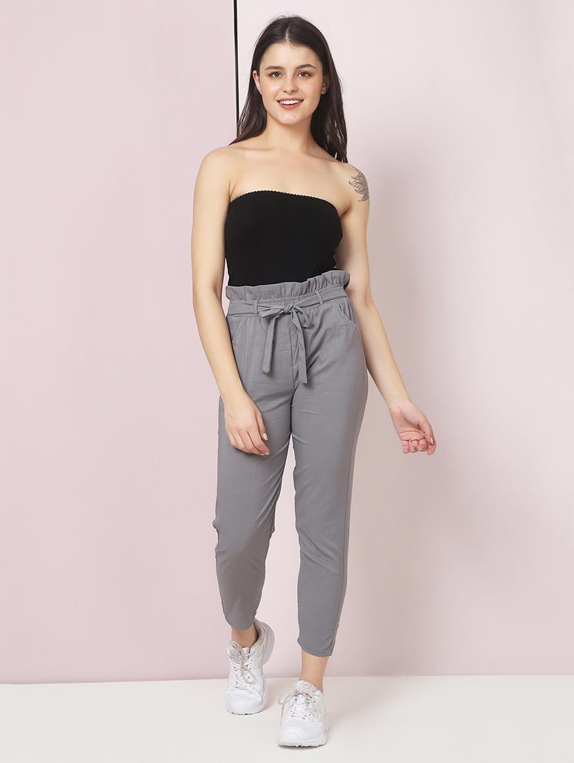 high rise tie front solid trouser - 18003549 - Zoom Image - 4