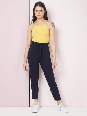 tie front solid trouser - 18003550 - Standard Image - 4