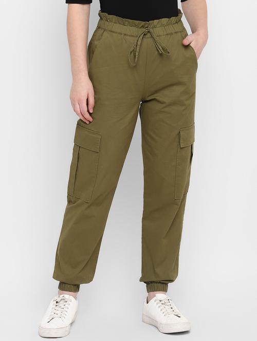 drawstring waist cargos trouser - 18003573 - Standard Image - 1
