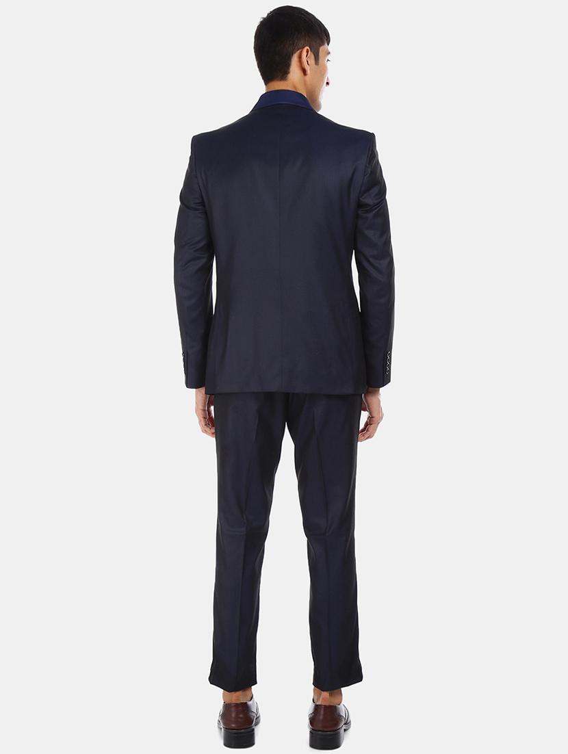 navy blue solid 3-piece s suit - 18003983 - Zoom Image - 3