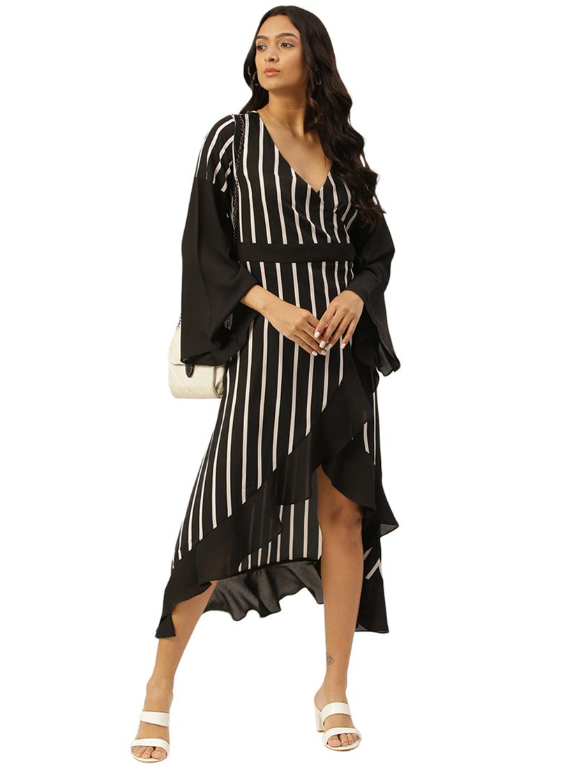 striped wrap dress - 18006248 - Zoom Image - 2