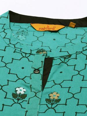 printed straight kurta - 18007052 - Standard Image - 6