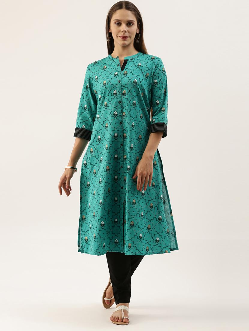 printed straight kurta - 18007052 - Zoom Image - 2