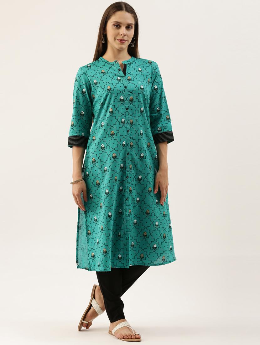 printed straight kurta - 18007052 - Zoom Image - 4