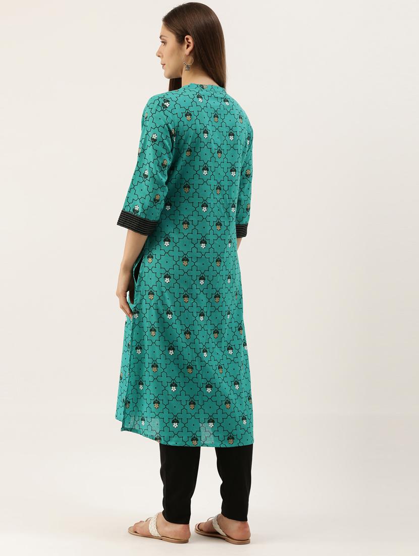 printed straight kurta - 18007052 - Zoom Image - 5