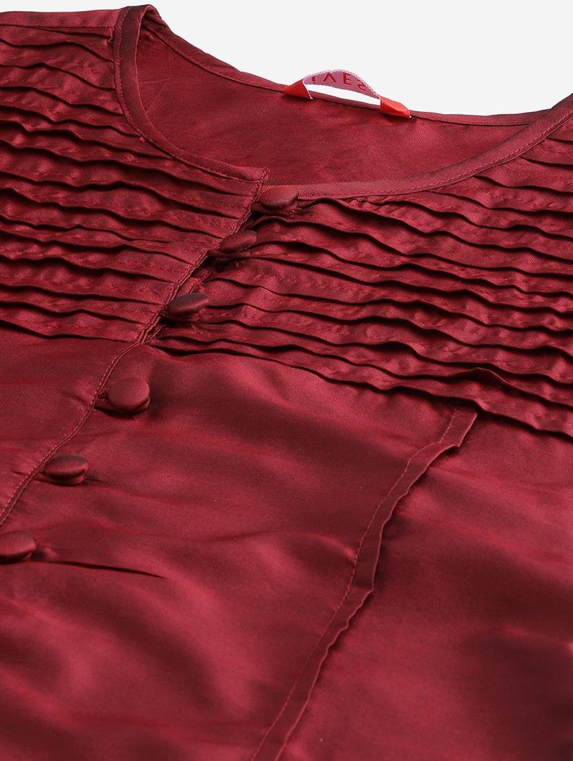 solid pintucks kurta pant set - 18007068 - Zoom Image - 4