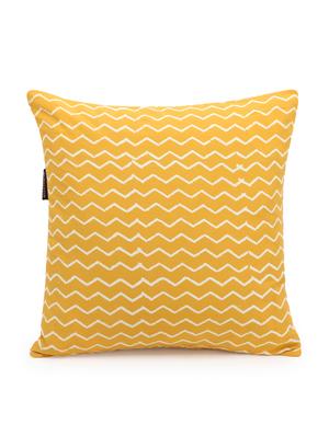 mezposh artsy yellow and white cotton block print zig-zag cushion cover (16x16 inch) set of 5 - 18007146 - Standard Image - 3