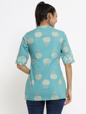 v-neck printed tunic - 18007238 - Standard Image - 3