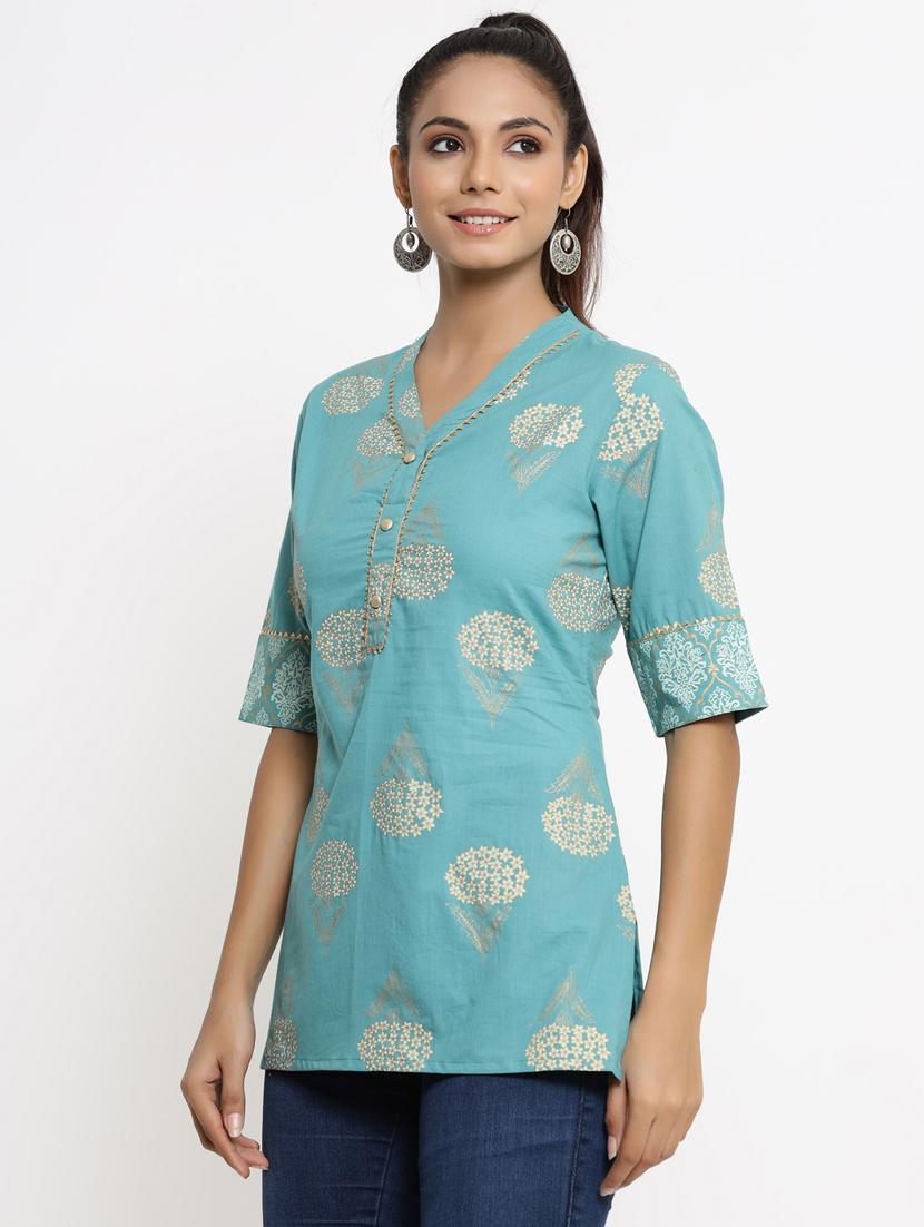 v-neck printed tunic - 18007238 - Zoom Image - 2