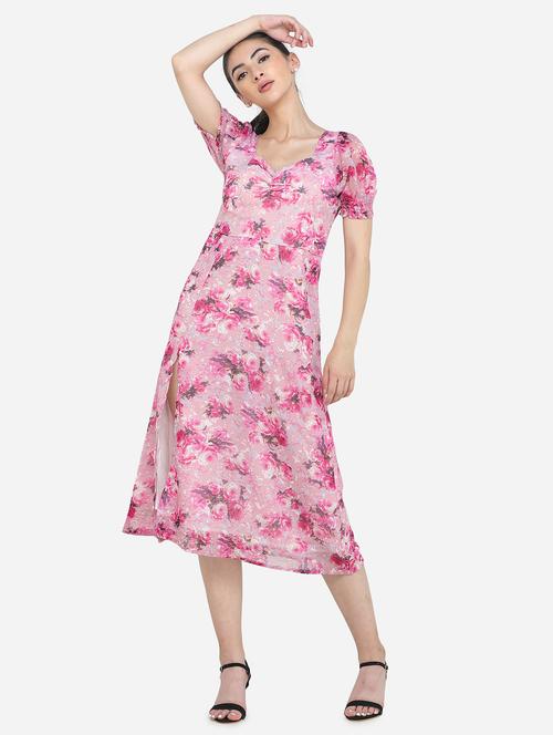 sweetheart neck floral fit & flare dress - 18007614 - Standard Image - 1