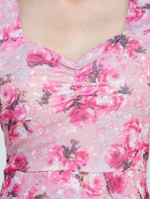 sweetheart neck floral fit & flare dress - 18007614 - Standard Image - 4