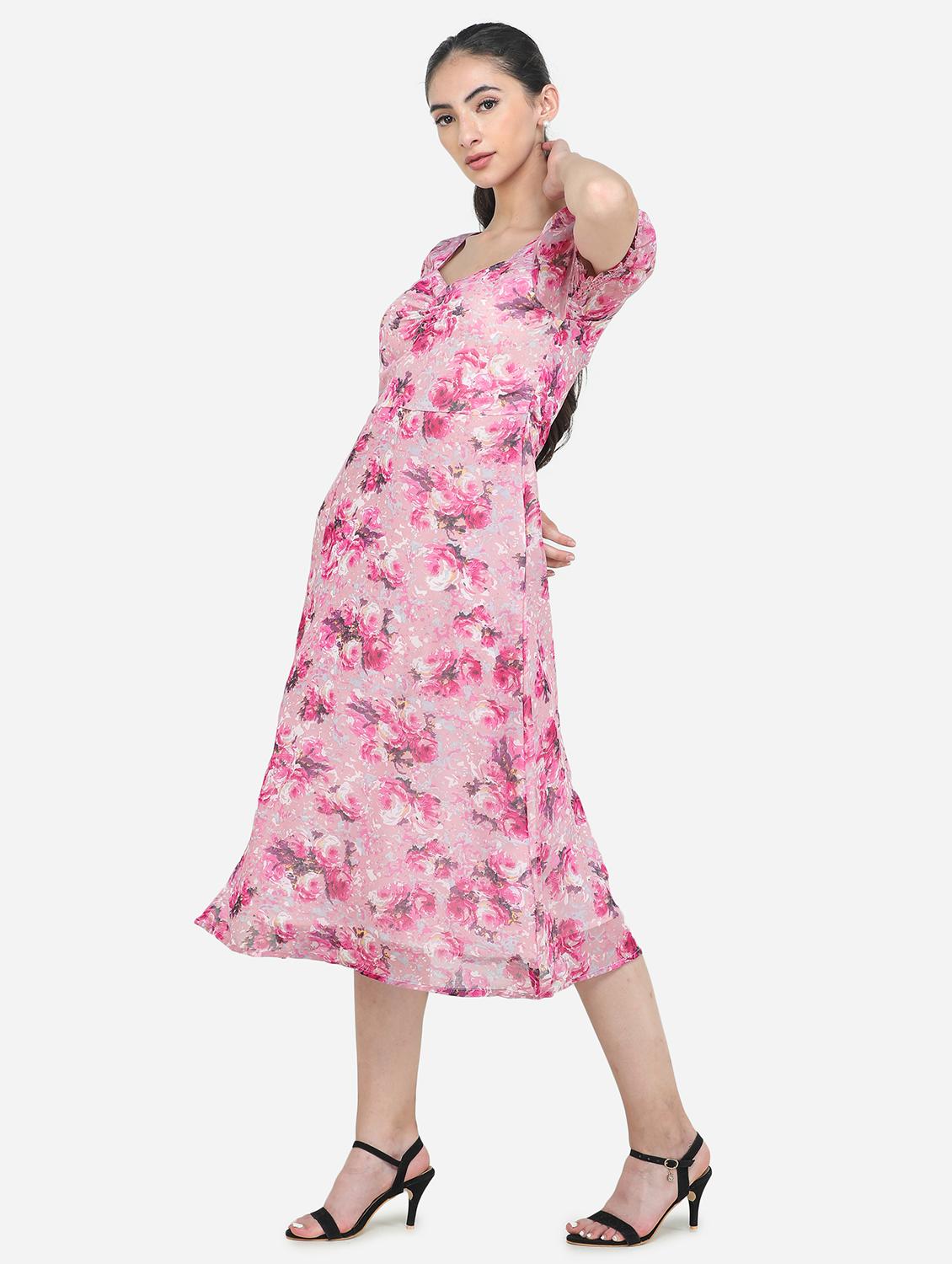 sweetheart neck floral fit & flare dress - 18007614 - Zoom Image - 2