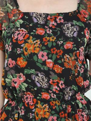 square neck floral a-line dress - 18007616 - Standard Image - 5