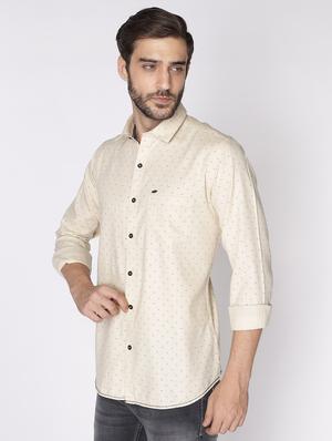 beige printed casual shirt - 18008223 - Standard Image - 2