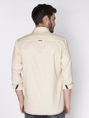 beige printed casual shirt - 18008223 - Standard Image - 4