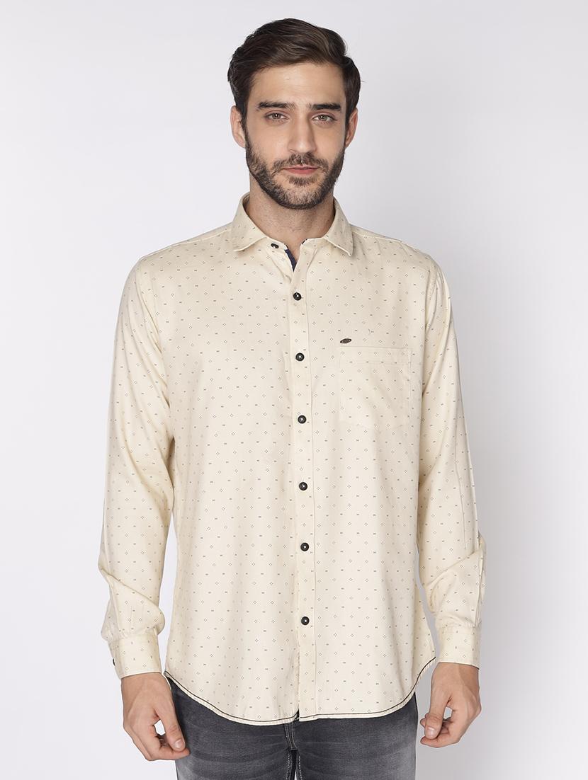 beige printed casual shirt - 18008223 - Zoom Image - 1