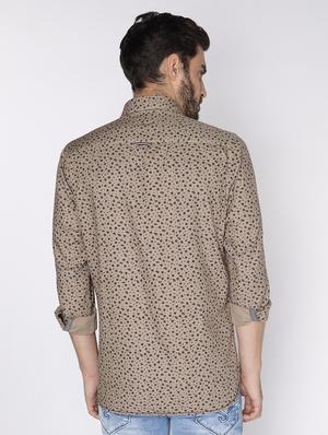 brown printed casual shirt - 18008229 - Standard Image - 4