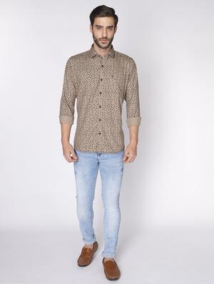 brown printed casual shirt - 18008229 - Standard Image - 5