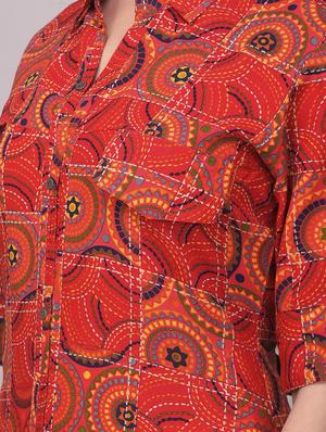 printed straight kurta - 18008246 - Standard Image - 4