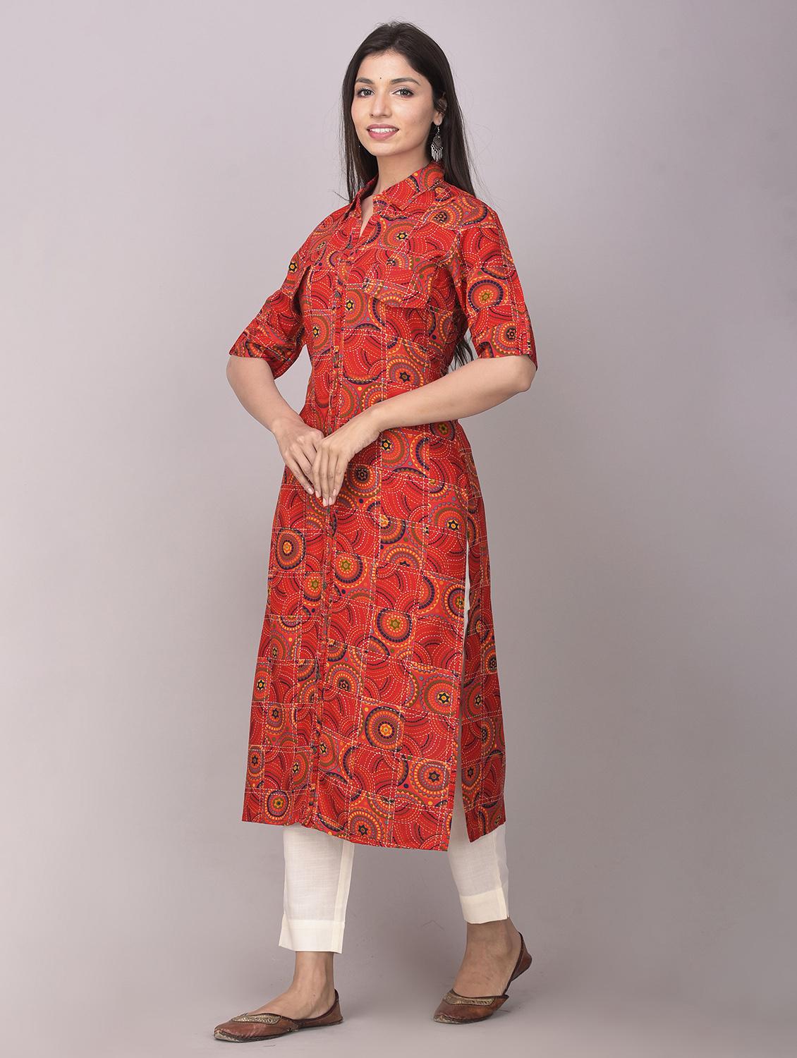 printed straight kurta - 18008246 - Zoom Image - 2