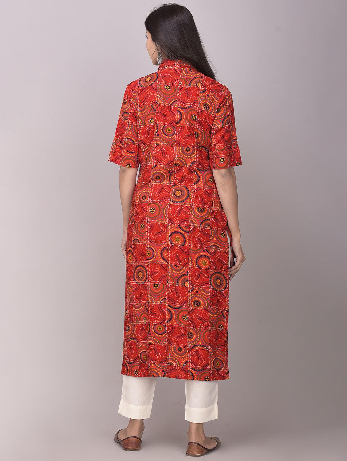 printed straight kurta - 18008246 - Zoom Image - 3