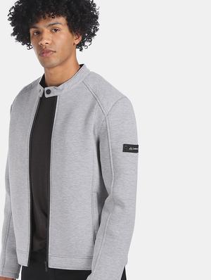 grey self design casual jacket - 18008752 - Standard Image - 2