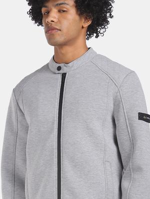 grey self design casual jacket - 18008752 - Standard Image - 5