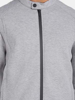grey self design casual jacket - 18008752 - Standard Image - 6