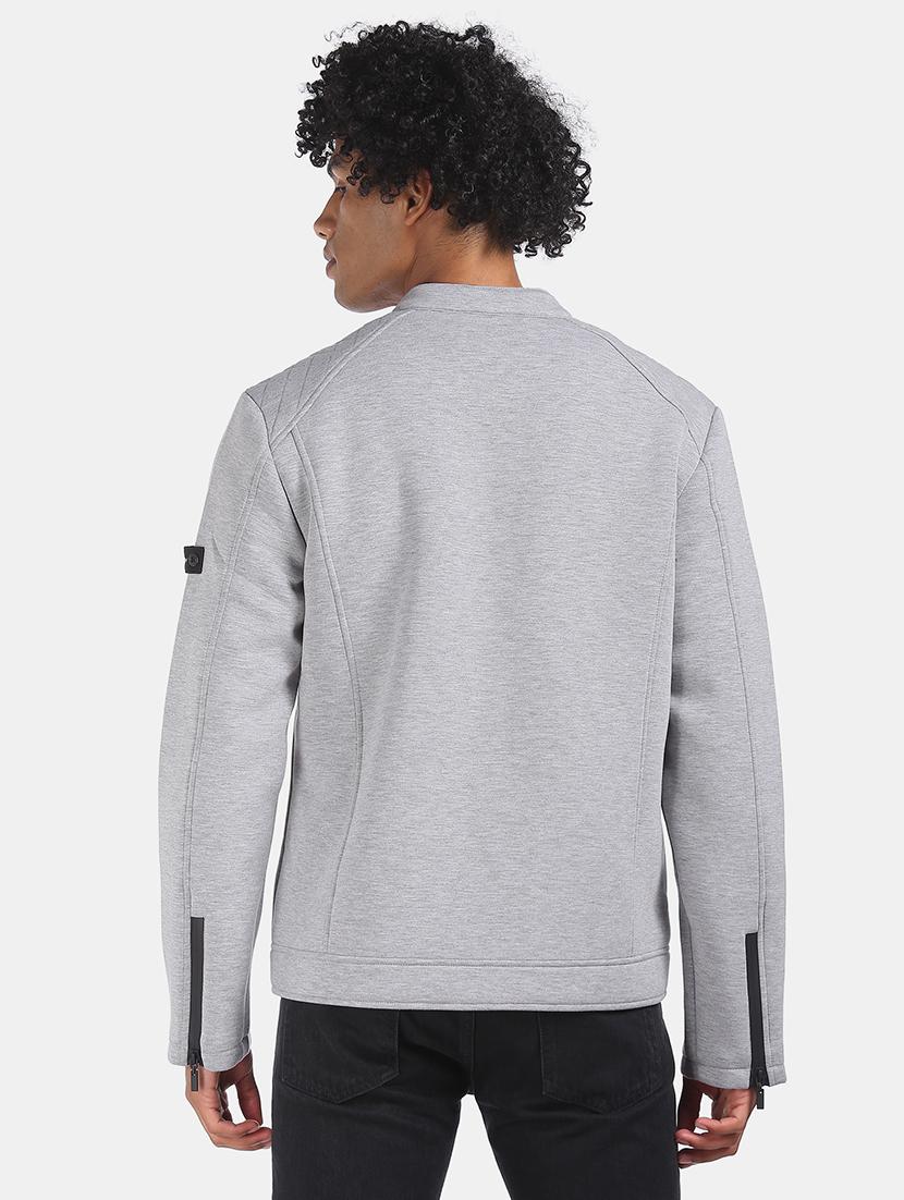 grey self design casual jacket - 18008752 - Zoom Image - 3