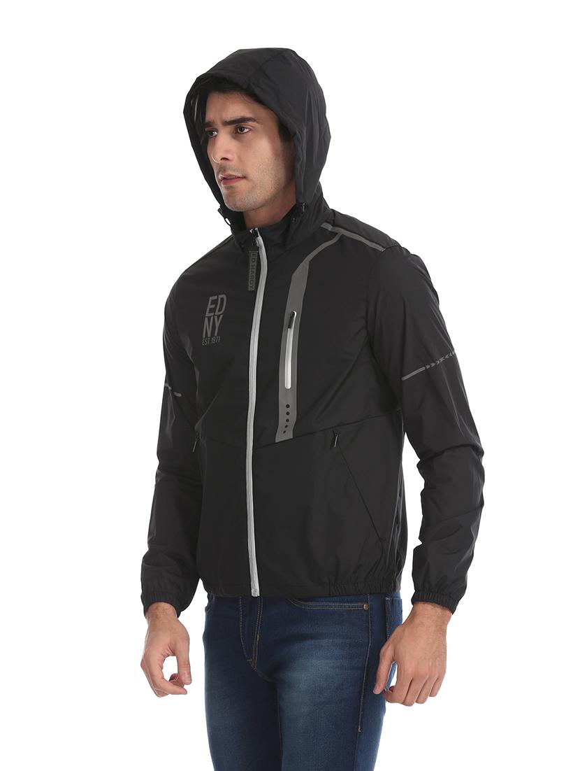 black printed casual jacket - 18008856 - Zoom Image - 1