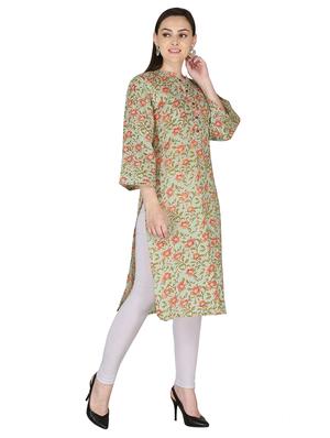 floral straight kurta - 18010267 - Standard Image - 2