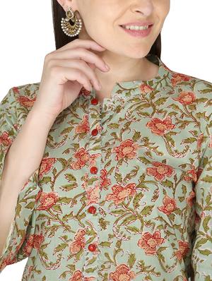 floral straight kurta - 18010267 - Standard Image - 4
